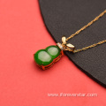 Green Color Icy Jadeite Cucurbit Pendant Charms